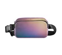 Foiosoh Marsupio giallo viola colorato sfocato alla moda per donna uomo mini marsupio cintura con cinghia regolabile per allenamento corsa escursionismo, giallo viola colorato sfocato, taglia unica,