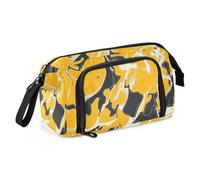 Foiosoh Matite Pouches Grande Capacità Grande Astuccio per Matite Multifunzione Custodia Rigida per Adolescenti College Camouflage Giallo