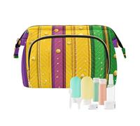 Foiosoh Modello semplice Verde Viola Giallo Cosmetici Bag Zipper Borse Da Viaggio Per Le Donne Delle Donne Della Moneta Della Borsa Del, Perlina gioiello Carnevale giallo, 1 size, Cartoni