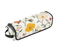 Foiosoh Organizer 2 in 1 per strumenti per capelli, con tappetino rimovibile resistente al calore, impermeabile, custodia da viaggio per ferri da stiro, piastre, arricciacapelli, bellissimi fiori