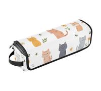 Foiosoh Organizer 2 in 1 per strumenti per capelli e tappetino resistente al calore, con cerniera, impermeabile, per arricciatura piatta, per ferri da stiro e accessori per la cura dei capelli, gatti