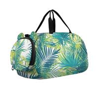 Foiosoh Palm Leaf Tropic - Borsone da palestra da ragazzo, con scomparto per scarpe, grande capacità, per ginnastica, sport, viaggi, nuoto, danza, danza, foglia di palma tropico, 1 size, Moderno