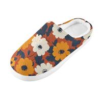 Foiosoh Pantofole da uomo e da donna, in memory foam, per interni ed esterni, calde, per camera da letto, Peonie Viola Del Pensiero Terracotta, 14-15 Women/12-13 Wide Men