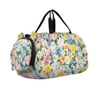 Foiosoh Piccola borsa da palestra con motivo a fiori di stella alpina con scomparto per scarpe, multifunzionale, bagaglio a mano per scuola, pratica, sport, viaggi, fiori di stella alpina, 1 size