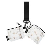 Foiosoh Portabiglietti con orecchie cadenti bianco da donna porta carte di credito minimalista porta biglietti da visita con cinturino da polso per signore ragazze 2 pezzi, Coniglio dalle orecchie