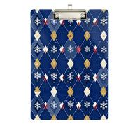 Foiosoh Portablocco in plastica blu navy invernale con motivo a rombi per ragazze in plastica per classe di quinta elementare essenziale per insegnanti Dimensioni 9 x 12