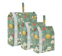 Foiosoh Primavera Fiori Colorati Teal 3 Pezzi Imballaggio Borsa Da Viaggio Pieghevole Abbigliamento Armadio Borse Di Stoccaggio Per Viaggiare Organizzatori Ufficio E Stoccaggio