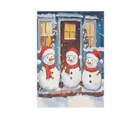 Foiosoh Pupazzi di neve motivo divertente bandiera da giardino 71 x 101 cm robusto lato bandiere floreali per esterni cortile casa piccole vacanze stagionali prato patio bandiere decorative