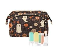 Foiosoh Rosso Piccolo Motivo Floreale Borsa Da Viaggio Zipper Cosmetici Borse Con Cerniera Delle Donne Della Moneta Portafoglio per Le Donne, Carino mostri Hallowmas, 1 size, Cartoni