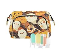 Foiosoh Rosso Piccolo Motivo Floreale Borsa Da Viaggio Zipper Cosmetici Borse Con Cerniera Delle Donne Della Moneta Portafoglio per Le Donne, Hallowmas mostri arancione, 1 size, Cartoni