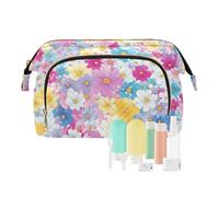 Foiosoh Sacchetto cosmetico impermeabile della piccola borsa di viaggio del cuore viola per le borse cosmetiche della borsa per l'organizzatore cosmetico, Cottage Bellissimo fiore blu, 1 size, Cartoni