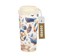 Foiosoh Ship and Star Pattern Travel Coffee Tumblers Per Le Donne Con Coperchio Tazza Da Caffè To Go In Acciaio Inox Caffè Tazza Termica Per Caldo E Freddo 17 Oz A Prova Di Perdita