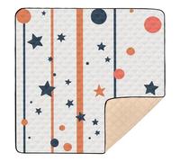 Foiosoh Star and Circle - Tappetino da gioco per bambini, morbido, spesso, impermeabile, per la pancia, 127 x 127 cm
