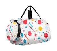 Foiosoh Star and Round Circle - Borsone da palestra da ragazzo con scomparto per scarpe, grande capacità, borsone da viaggio con cinghia regolabile, per spiaggia, nuoto, piscina, sport, stella e