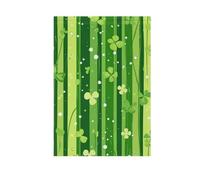 Foiosoh Stripe and Clover - Bandiera da giardino semplice verde, 30,5 x 45,7 cm, robusta bandierine da giardino di benvenuto, per esterni, cortile, casa, piccole vacanze stagionali, prato, patio