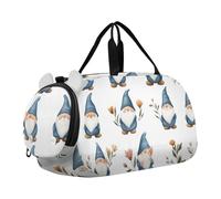 Foiosoh Sweet Blue Gnomes - Borsa da palestra bianca con scomparto per scarpe, grande capacità, per sport, viaggi, sport, borsone e weekend, dolce blu Gnomi bianchi, 1 size, Moderno/adattabile