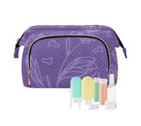 Foiosoh Sweet Burmesecats Borsa da toilette oro rosa con cerniera da appendere Borsa per cosmetici da donna per kit da viaggio, motivo ramo viola, taglia unica, cartone animato, motivo ramo viola,