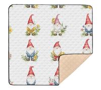 Foiosoh Sweet Cute Gnomes White Large Robusto Baby Playmat for Floor Portable Pancia Time & Crawling Mat per neonati neonati bambini piccoli, 127 x 127 cm