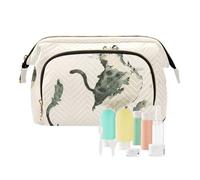 Foiosoh Sweet Maine Cooncats - Borsa per il trucco con cerniera, grande capacità, da viaggio, da donna, per pennelli da trucco, Gatti carini Beige, 1 size, Cartoni