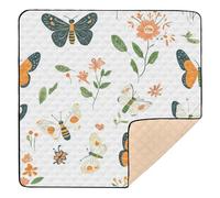 Foiosoh Tappetino antiscivolo per bambini, con bella farfalla, grande, per la palestra e le attività del bambino, atossico, per gattonare i bambini, 127 x 127 cm