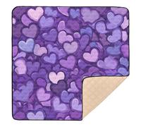 Foiosoh Tappetino da palestra e attività in morbida schiuma con scritta "Love", per interni ed esterni, non tossico, per bambini, 127 x 127 cm, colore: viola