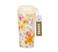 Foiosoh Tazze calde del tumbler del modello dei fiori di bellezza con i coperchi tazze di caffè tazze termiche dell'acciaio inossidabile per le bevande calde fredde 17oz a prova di perdita