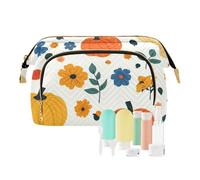 Foiosoh Trousse per cosmetici con unicorni e nuvole blu, impermeabile, borsa portaoggetti per articoli da toeletta da viaggio, Samll Patten zucca bianca, 1 size, Cartoni