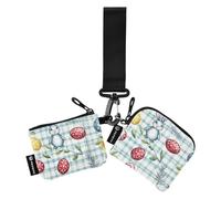 Foiosoh Uova di Pasqua eucalipto bianco doppio portamonete porta carte di credito portafoglio sottile staccabile portamonete con cerniera tasca portamonete per donne uomini 2 pezzi, Uova di Pasqua