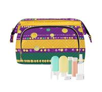 Foiosoh Viola e giallo Dead Pattern Borse Trucco Cerniera Borsa da toilette da viaggio Borse per cosmetici per portafogli per carte organizzatori chiavi, viola e giallo uccidere modello, 1 size,