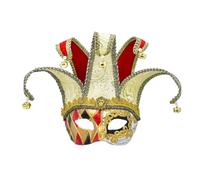 Foirtoevu Halloween retro Venetian half face with bell antique mask festival masquerade party eye mask
