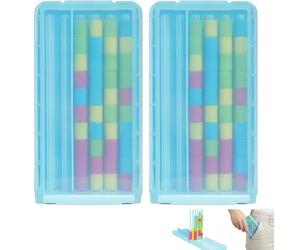 Fokayo Mini Color Stack Challenge - Rompicapo portatile da viaggio con 40 anelli colorati; sfida compatta di impilamento e ordinamento colori; un regalo divertente e perfetto (2pcs)