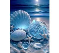 Fokenzary Kit artistico con diamanti per adulti e principianti, pittura di conchiglie 5D, 1 pezzo, arte da parete per soggiorno e camera da letto (30 x 40 cm)