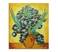 Fokenzary, pittura a olio su tela dipinta a mano, riproduzione classica degli iris di Vincent Van Gogh, decorazione da parete incorniciata, pronta da appendere, 51 x 61 cm