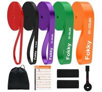 Fokky Elastici Fitness, 5 Livelli di Resistenza Elastico Fitness con Ancoraggio Porta e Cover Protettiva, Elastici Palestra per Allenamento, Stretching, Trazioni alla Sbarra