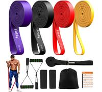Fokky Elastici Fitness di 4 Livelli di Resistenza, E Viola, Nero, Rosso, Giallo