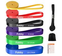 Fokky Elastici Fitness di 6 Livelli di Resistenza, Elastico Fitness Elastico Palestra con Ancoraggio Porta e Borse Portaoggetti, Elastici Palestra per Stretching, Pilates, Yoga, Powerlifting, Squats