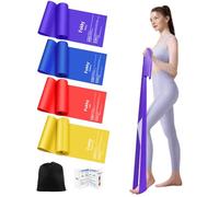 Fokky Elastici Fitness [Set di 4], 1.8M Elastico Fitness con 4 Livelli di Resistenza, Elastici Palestra con Borsa per il Trasporto, Bande Elastiche Fitness per Pilates Yoga Fitness Crossfit