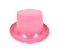 FOKPLEA Cappello da smoking deluxe per adulti, stile vittoriano, set per travestimento per adulti, Halloween, cosplay, fai da te (rosa, taglia unica)
