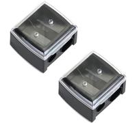 Fokroin 2PezzoTemperino Doppio per Matite Cosmetiche， Temperamatite cosmetico a doppia estremità， Coltello da trucco， Adatto per eyeliner, matita per sopracciglia (nera)