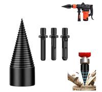 Fokroin 32mm Spaccalegna Manuale in Acciaio, con 3 Lmpugnature per Trapano(quadro/esagonale/tondo), Punta Conica Spaccalegna, Cono a Vite Spaccalegna, per Spaccare Legno e Abbattere Alberi