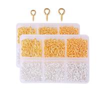 Fokroin 800 Pezzi Occhielli a Vite, 3 Diverse Dimensioni Occhi a Vite Ganci, Occhio Bulloni Ganci Avvitabili con Filettatura, Viti a Occhiello per Ciondoli, Perle, Creazione di Gioielli(4/4.5/5mm)