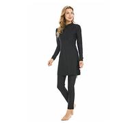 FOKULUNDA Costumi da Bagno Modesti da Donna Hijab Sport Costume da Bagno a Maniche Lunghe 3pcs Burkini Islamico Costume da Bagno(S, FS8)