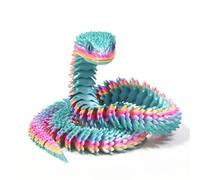 FOLANDO Serpente stampato in 3D, 45 cm, figura di serpenti arcobaleno completamente articolata stampata in 3D vipera, articolazioni flessibili, decorazione per la casa, ufficio, ufficio, da collezione