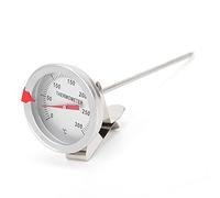 Folany Termometro per Frittura, Termometro Cucina in Acciaio Inossidabile, Termometro per Olio a Stelo Lungo a Lettura Istantanea con Morsetto, Termometro a Quadrante per Frittura(15 cm)