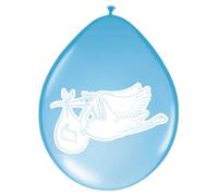 Folat 09090 Balloon with Stork Party Decoration, Light Blue, Costumes