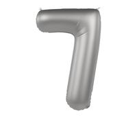 Folat 10477 Palloncini in alluminio Argento Numero 7 - Moonlight Silver - Satin Gloss - 86 cm - Lamina di Elio Palloncini Decorazioni per Feste di Compleanno Anniversario