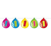 Folat - 1st Birthday Balloon Garland - Multicolor - 10 Meters