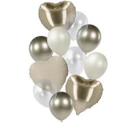 Folat 21333 Palloncini decorazioni per matrimonio Palloncini - Mix - Lattice e foil - Wedding Cuore, per Decorazione Festa di Compleanno, Matrimonio, Anniversario