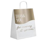 Folat 21337 Sacchetti di carta per matrimonio Sacchetti regalo - Wedding - 6 pezzi Riutilizzabile per Shopping Matrimoni, accessori