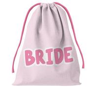 Folat 21435 Sacchetto con coulisse Bride Squad Sacchetto regalo - Bride squad - She Said Yaasss - Poliestere - Rosa/Bianco Zaino da sposa, zaino da donna, per addio al celibato e festa della sposa